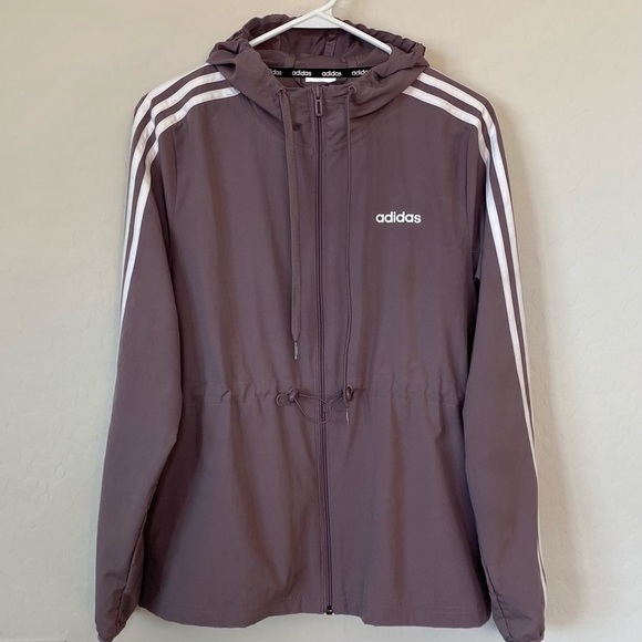 Adidas lavender zipped climalite jacket sz Small Cinched Drawstring Waist - Picture 2 of 12